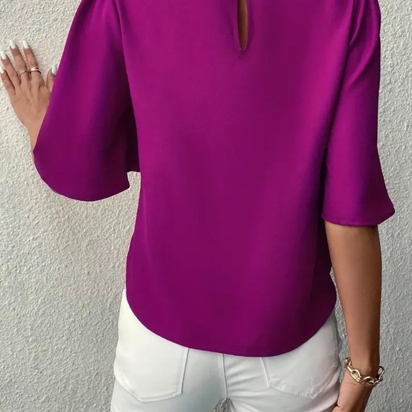 Vibrant Red Rose color Blouse size 14-16 - Picture 2 of 5